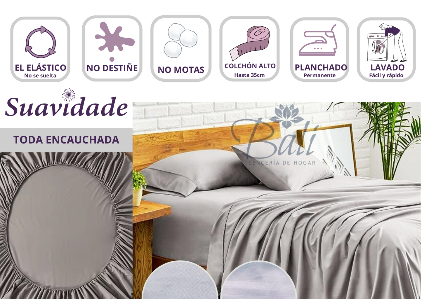 Sábana Premium Gris