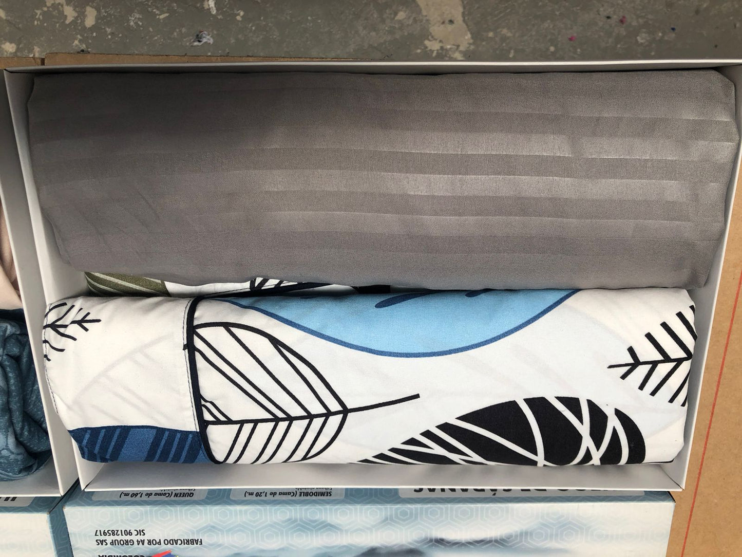 Sábana Mix Estampada y Unicolor Doble