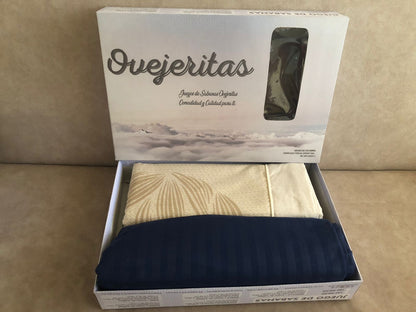 Sábana Mix Estampada y Unicolor Doble